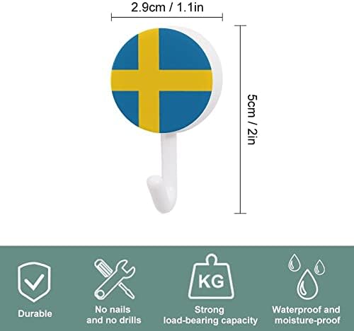 Флаг на Швеция 10 Бр Пластмасова Кука Прекрасно на Стената Куки Кука за ключове за Дома на Кухненските Врати