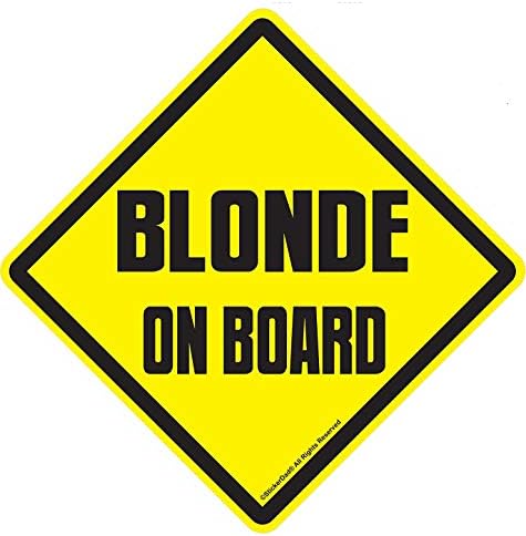 Пълноцветен печатна стикер StickerDad® Blonde ON Board V1 - Размер: 4.5 инча, Цвят: жълт / черен - за прозорци,