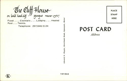 The Cliff House върху скала Плешив, Оганквит, щата Мейн, Оригиналната Реколта Картичка