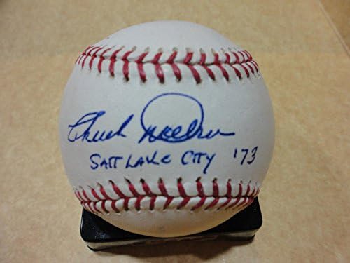 Чък Добсън, Солт Лейк Сити, 73 г., Подписано Автограф В Мейджър лийг бейзбол с / coa - Бейзболни топки с автографи
