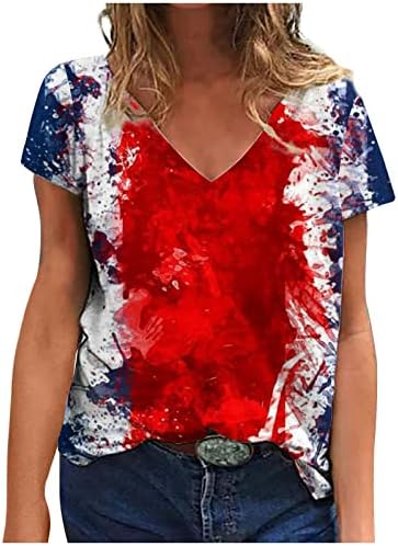 MRGIINRI / Дамски Блузи на Ден на Независимостта 2023, Ежедневни Ризи С Принтом на Американското, 4 юли, Тениски