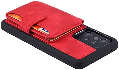 Защитно Кобур за Samsung Galaxy A52 5G Чанта-портфейл, Реколта Седалка от Изкуствена кожа с магнитна закопчалка