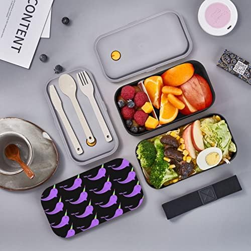 Голяма Кутия за закуска Allgobee с Шарките на Нарвала и Набор от прибори за хранене в Японски стил Bento Box 40 грама