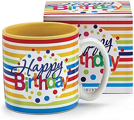 Керамична чаша със стикер Burton & Burton Birthday Stripes, многоцветен
