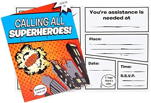 Празнични аксесоари с комиксами супергерои Birthday Express е за партита - Покана (8)