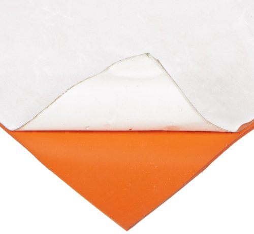 Силиконов лист, на самозалепваща се основа, Оранжево, дебелина 0.5 инча, ширина 24 инча, дължина 24 инча