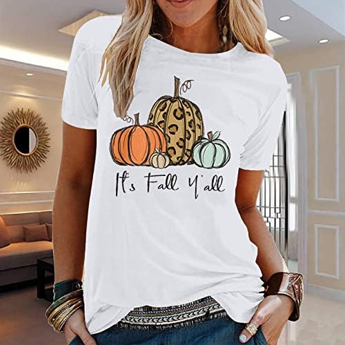 Лятна Есенна Тениска с Кръгло деколте за Момичета, Дрехи 2023, Модни и Ежедневни Блуза с Къс Ръкав и Шарките,