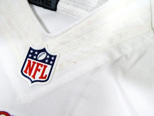 San Francisco 49ers Shaun Draughn #24 Пуснати на Бялата Фланелка 40 DP29039 - Използваните тениски За игри NFL Без подпис