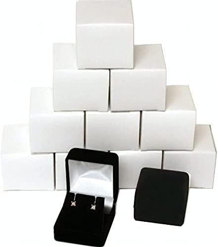 RJ Показва Набор от 12 теми, Черни Меки Флокированные Обеци, Медальон, Огърлица, Подарък Кутия за Бижута Сватба,