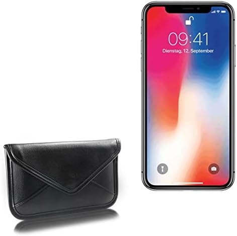 Калъф BoxWave, който е Съвместим с iPhone X (Case by BoxWave) - Луксозни Кожена чанта-месинджър, Дизайн своята