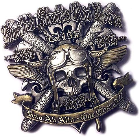 Военна монета на военновъздушните сили на САЩ Един над всички, пилот на изтребител с перка на Военно-въздушните