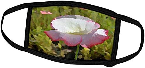 3dRose PS Цветя - Цвете на Пролетта мак - Розово-Бели Цветя фигура - Арт-Маска за лице (fm_52724_2)