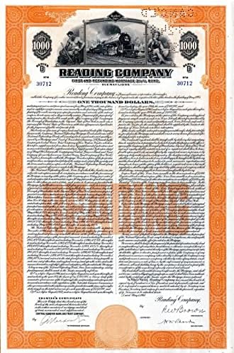 Reading Co. - депозит в размер на 1000 щатски долара
