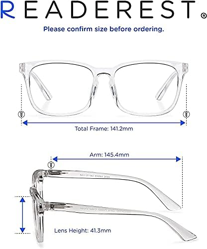 Очила за четене, блокер синя светлина (прозрачни, с увеличаването на 1,75 и светло сини, с увеличаването на